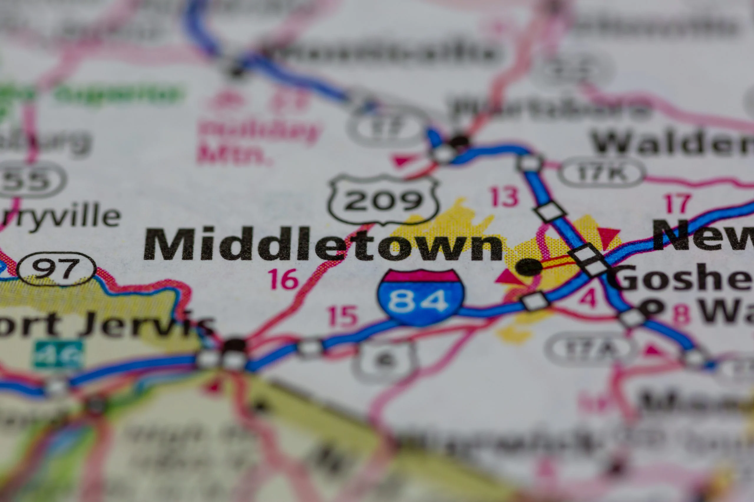 middletown, ny car accident map