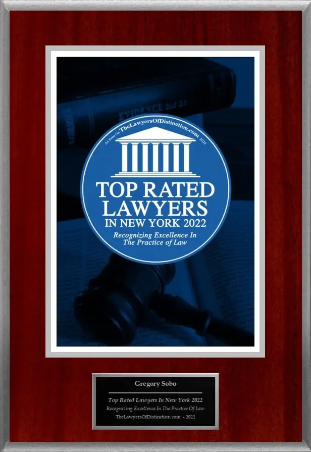 Greg Sobo, Esq. Named New York’s “Top-Rated Lawyer in 2022” by the American Registry