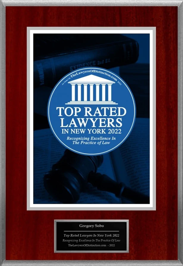 Greg Sobo, Esq. Named New York’s “Top-Rated Lawyer in 2022” by the American Registry