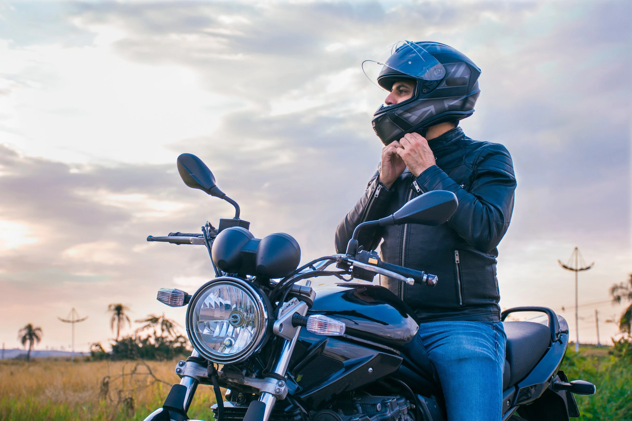 motorcycle accident with helmet