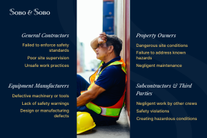 construction accident lawyer third party liability contractor property owner equipment manufacturer infographic