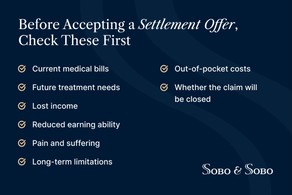 list of losses and injuries that should be covered by an injury settlement